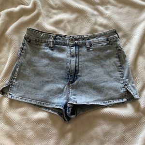 Acid Wash Denim Shorts